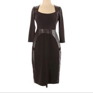 Rickie Freeman Teri Jon Sheath Dress Faux Leather
